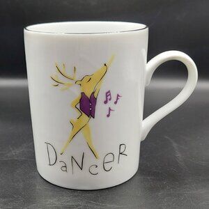 RARE Pottery Barn Christmas Holiday Reindeer DANCER Mug Made in Japan EUC